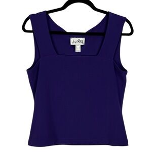 Joseph Ribkoff Classic Jersey Knit Square Neckline Tank Top Size 10 Deep Purple
